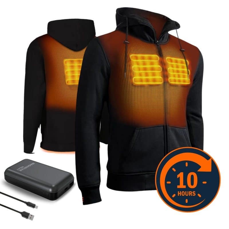 ETNA Heated Hoodie Magnetar Heat Including Powerbank - Front and Back